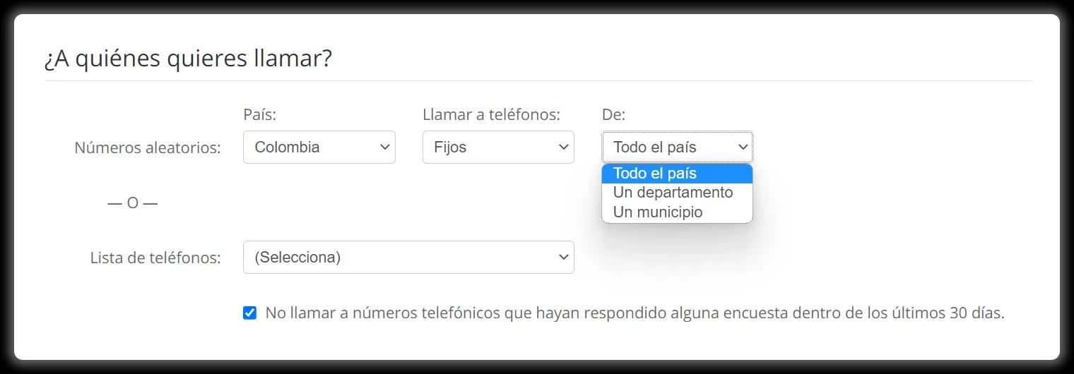 Llama a teléfonos fijos aleatorios de Bogotá, Bogotá, Colombia